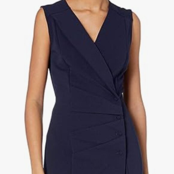 Nanette Nanette Lepore Sleeveless V Neck Double Breasted Blazer Dress - Picture 5 of 6